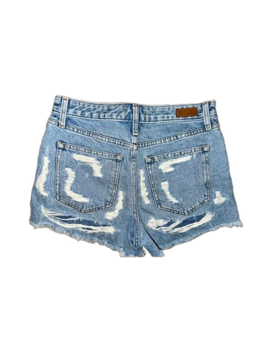 Abercrombie & Fitch Annie High Rise Short Distressed Ripped Raw Hem - Picture 4 of 11